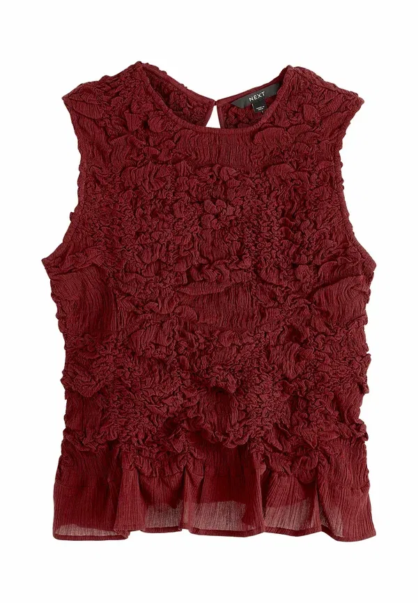 Топ Regular fit sleeveless ruched top, Next, ржаво-красный