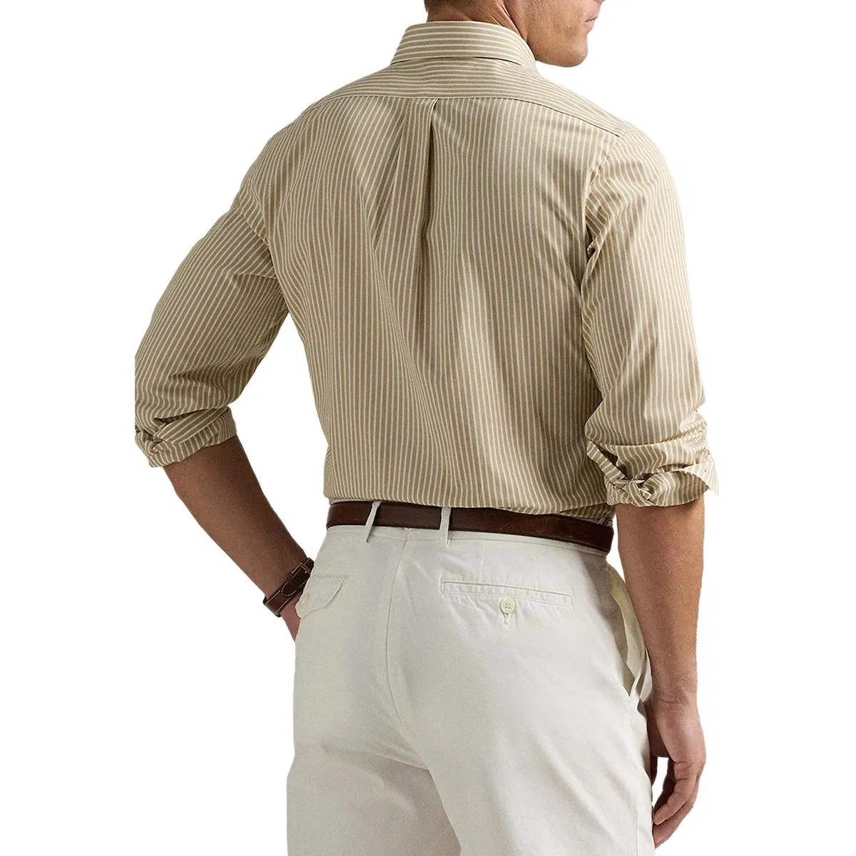 Рубашка с вышивкой в полоску Polo Ralph Lauren, Beige — фото 4