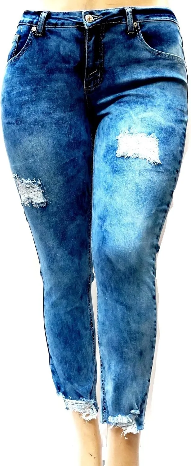 

Женские джинсы Plus Size с эффектом потертости и растяжкой JEANS FOR LOVE