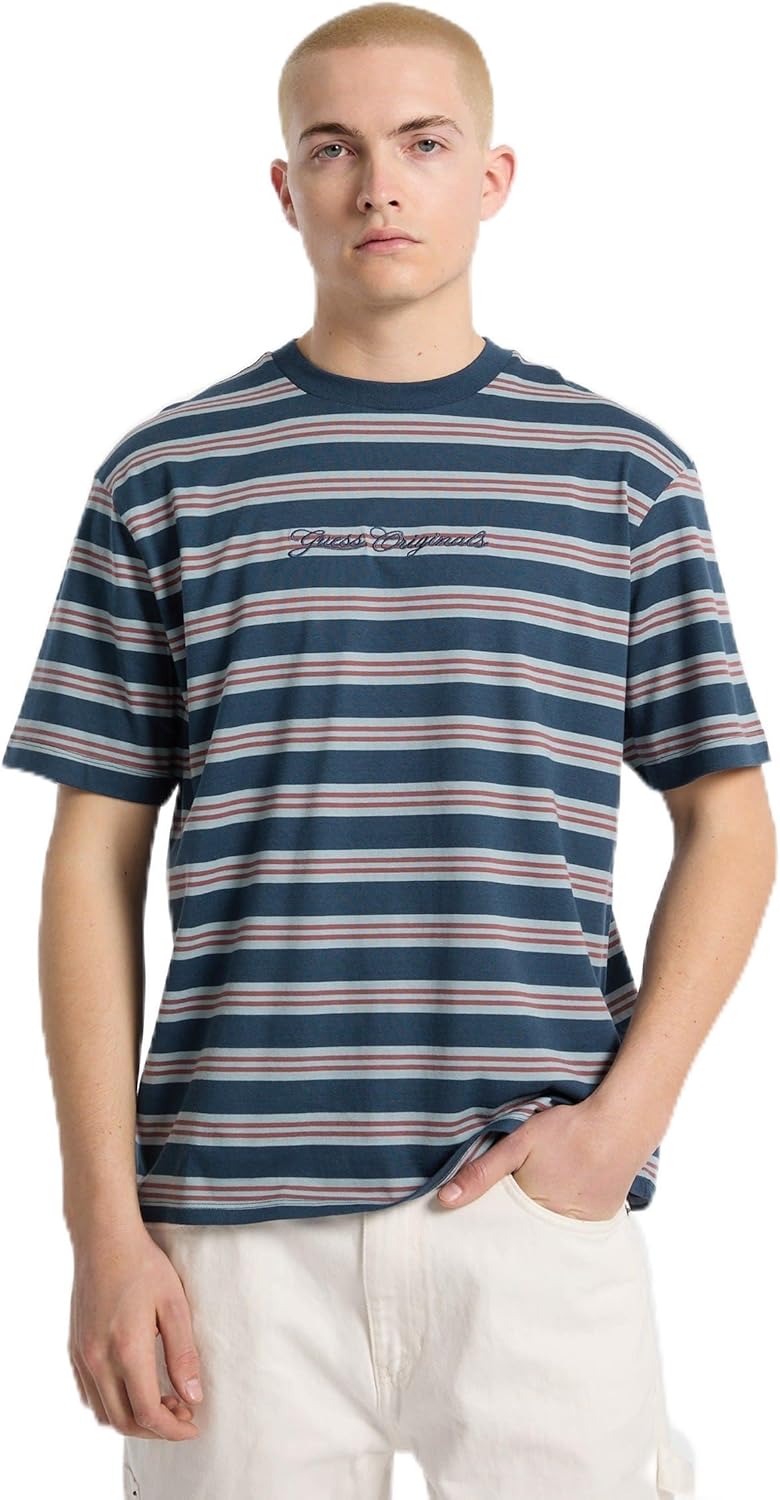 

Футболка GUESS Originals в эко-полоску, Honest Blue Stripes Multi, Синий, Футболка GUESS Originals в эко-полоску, Honest Blue Stripes Multi