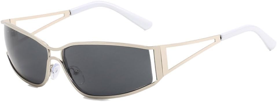 

Солнцезащитные очки для женщин и мужчин, большие, с градиентным рассеиванием, солнцезащитные очки в стиле стимпанк, солнцезащитные очки с зеркальными линзами HYYZZC, Silver Gray