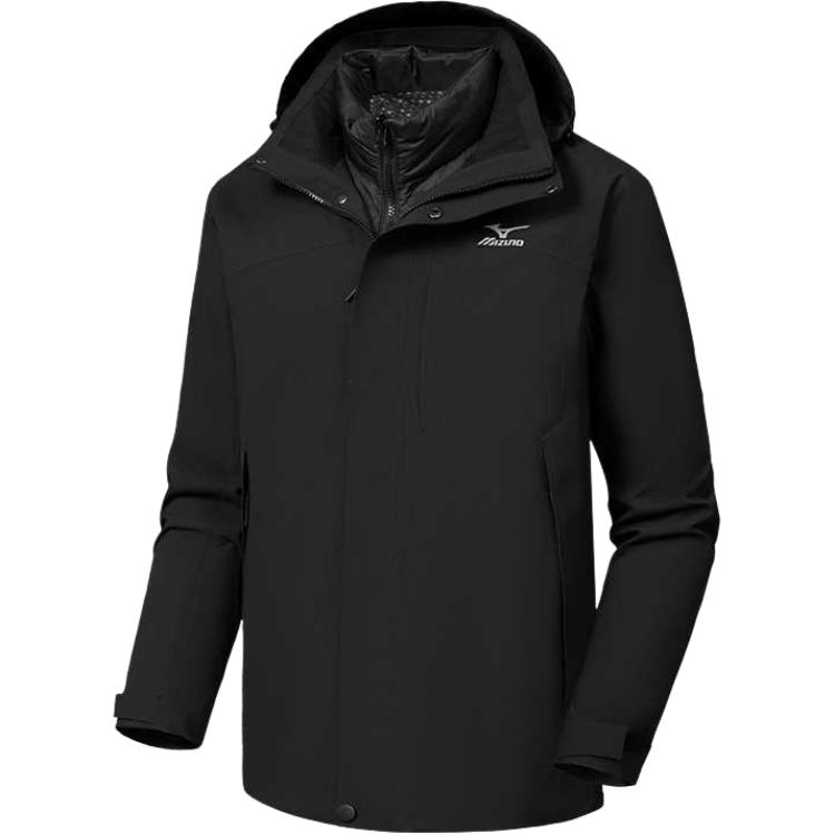 

Городская куртка для пеших прогулок, путешествий и поездок на работу Waterproof, Windproof, Thermal, Water Repellent Windbreaker мужская Mizuno, черный