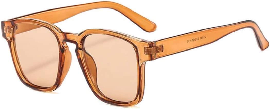 

Модные солнцезащитные очки в квадратной оправе конфетных цветов для женщин и мужчин, для вождения, активного отдыха, путешествий, рыбалки, с защитой от УФ-излучения UV400 TVTBBVV, Tea Tea