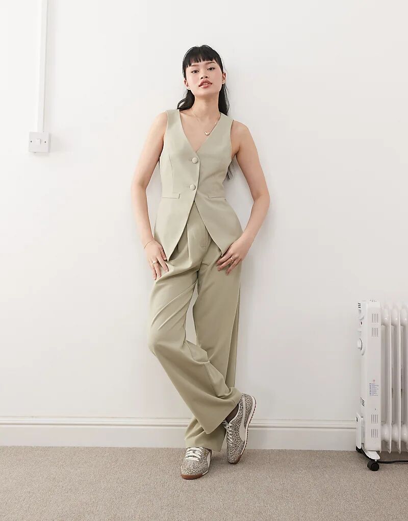 

Широкие брюки цвета хаки Miss Selfridge (часть комплекта)