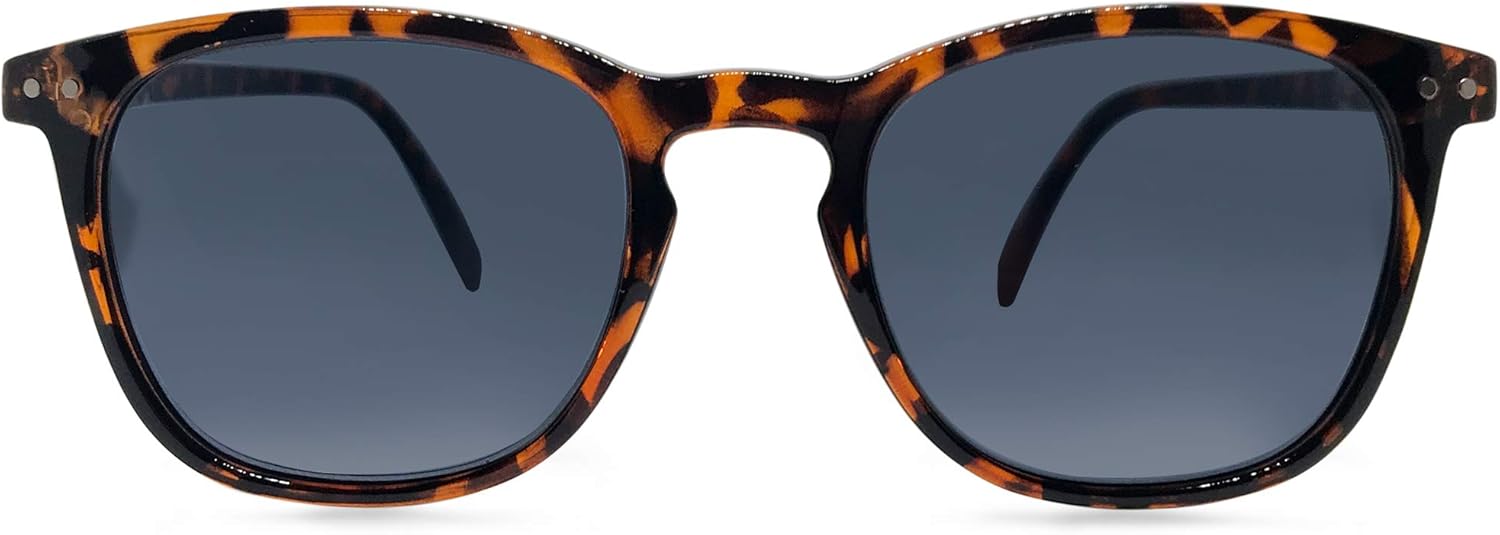 

Солнцезащитные очки для чтения In Style Eyes Sidekick с полупрозрачными линзами, полностью тонированные, для мужчин и женщин, с пружинным шарниром для комфортного ношения, Tortoise