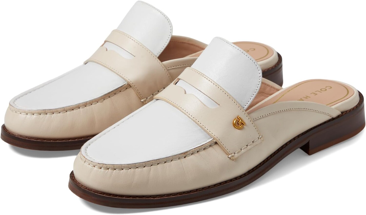 

Лоферы Cole Haan Lux Pinch Penny Mule, цвет Sandollar Leather/White Leather