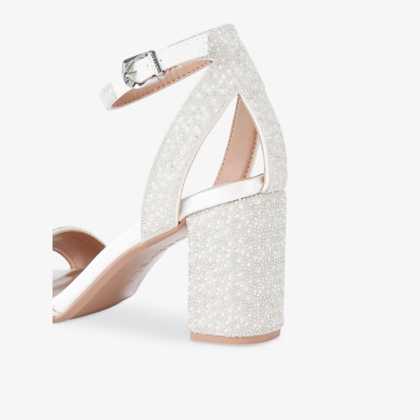 Босоножки на каблуке Carvela Kianni с кристаллами, белый — фото 3