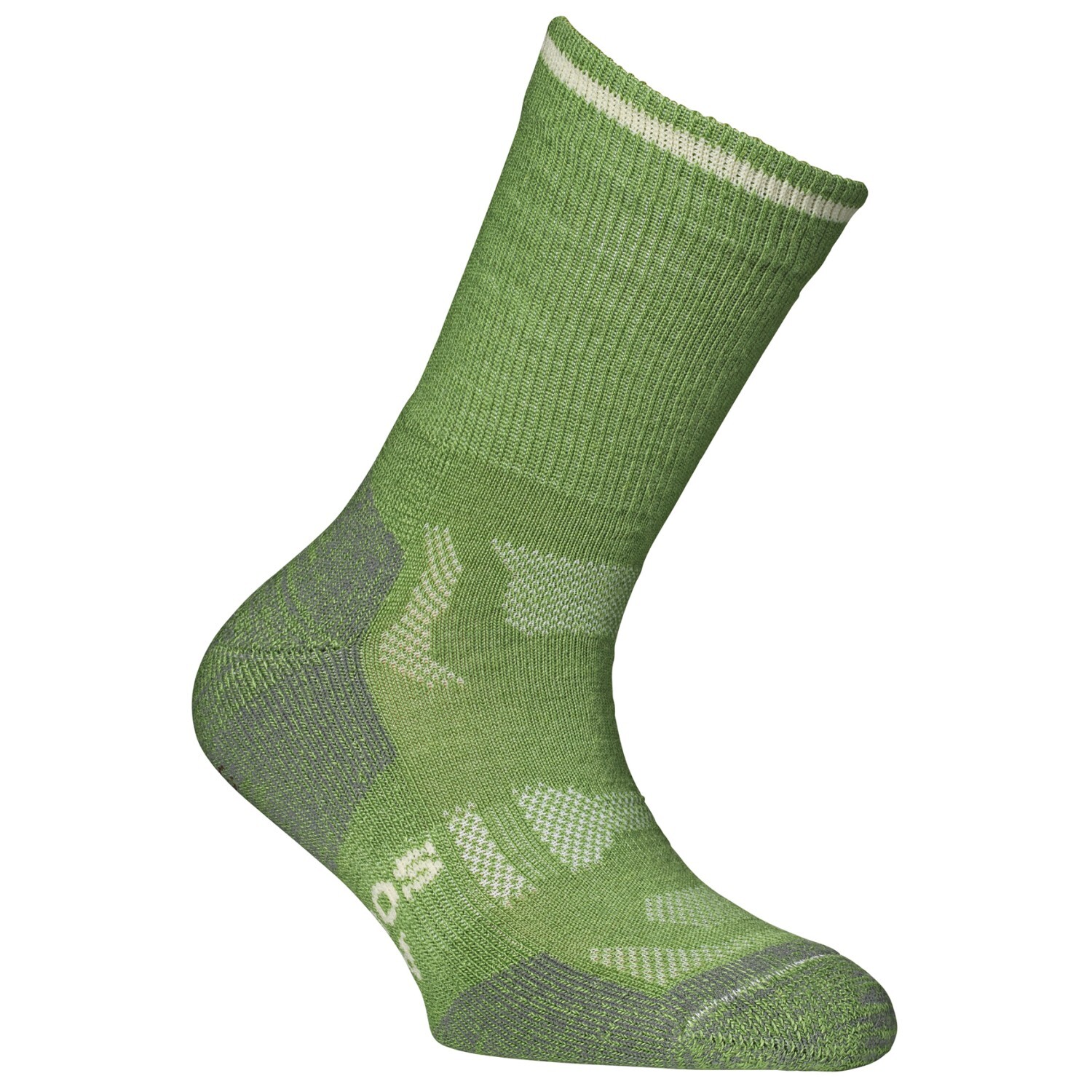 

Походные носки Alpacasocks&Co Merino Outdoor Kids, цвет Green/Grey Trim