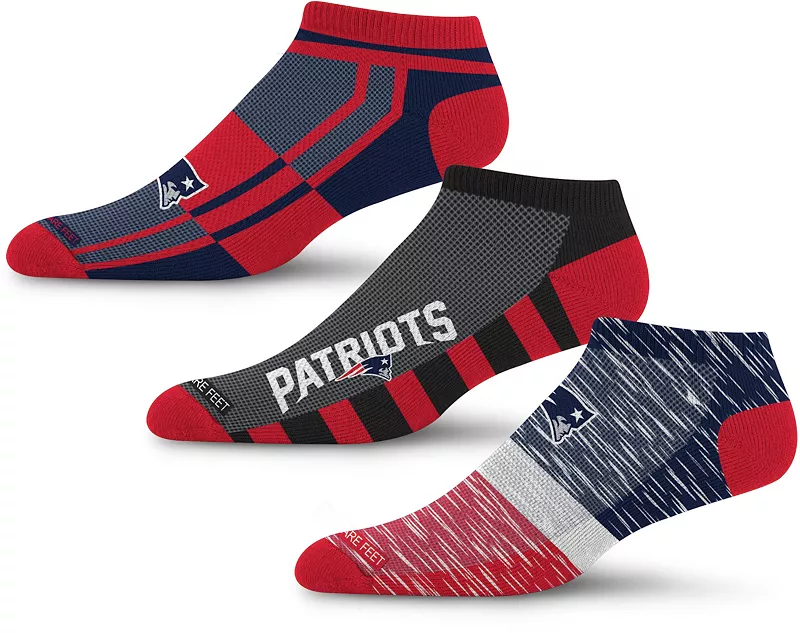 

Набор из 3 носков для взрослых New England Patriots Streak Strike для босых ног For Bare Feet