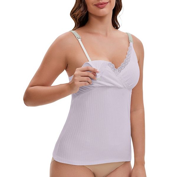 

Женский топ для кормления с перекрестными бретелями и кружевной отделкой Inspire Chic, Purple