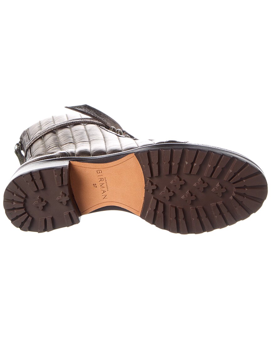 Alexandre Birman Clarita стеганые кожаные военные ботинки, серебряный — фото 4