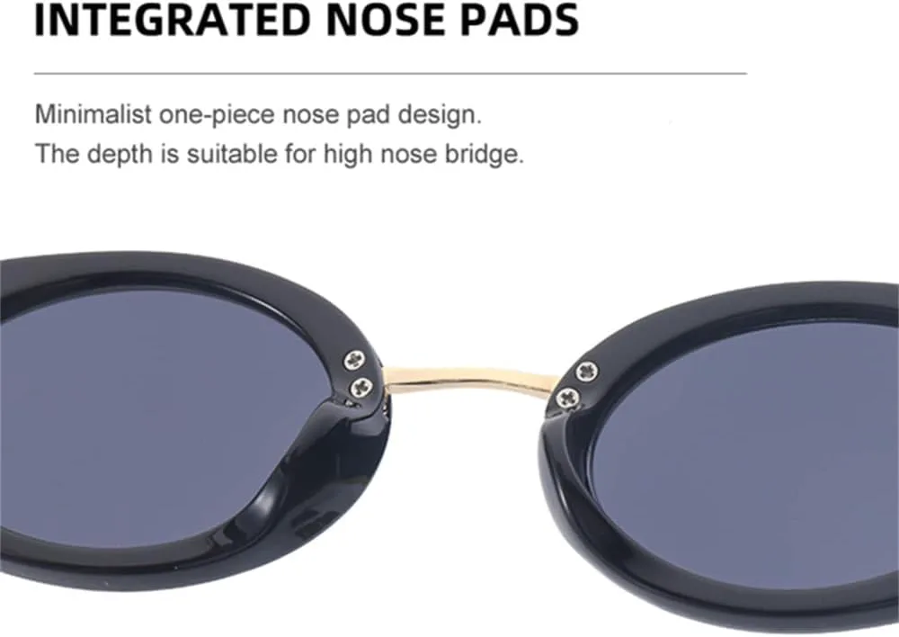 

Ретро маленькие овальные солнцезащитные очки для женщин в стиле панк, винтажные солнцезащитные очки для мужчин с защитой от УФ-излучения UV400 HDUBFY, C1 Gold Gray