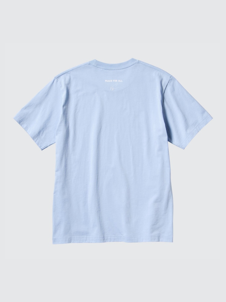 Футболка с рисунком "мир для всех"  Uniqlo, цвет 60  синий — фото 3