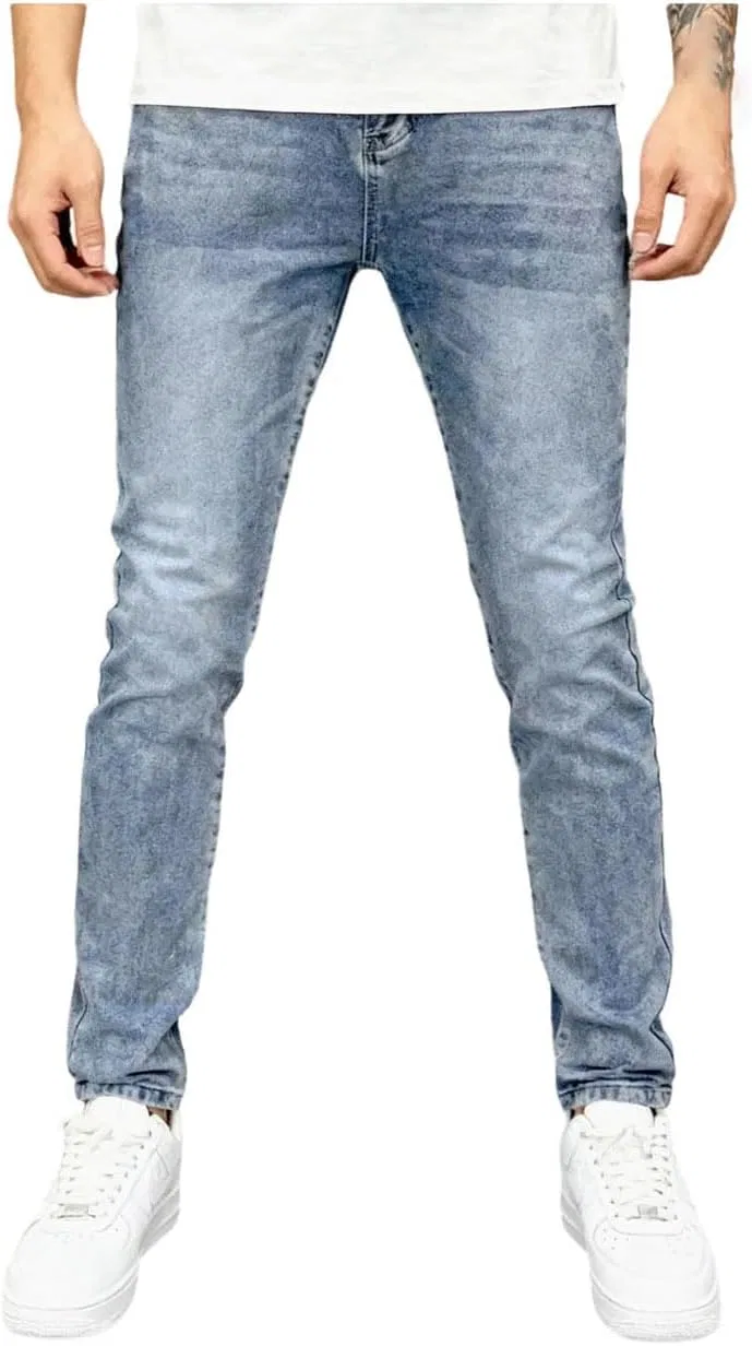 Джинсы скинни, Men's Elastic Slim Fit Skinny Jeans, G03lan