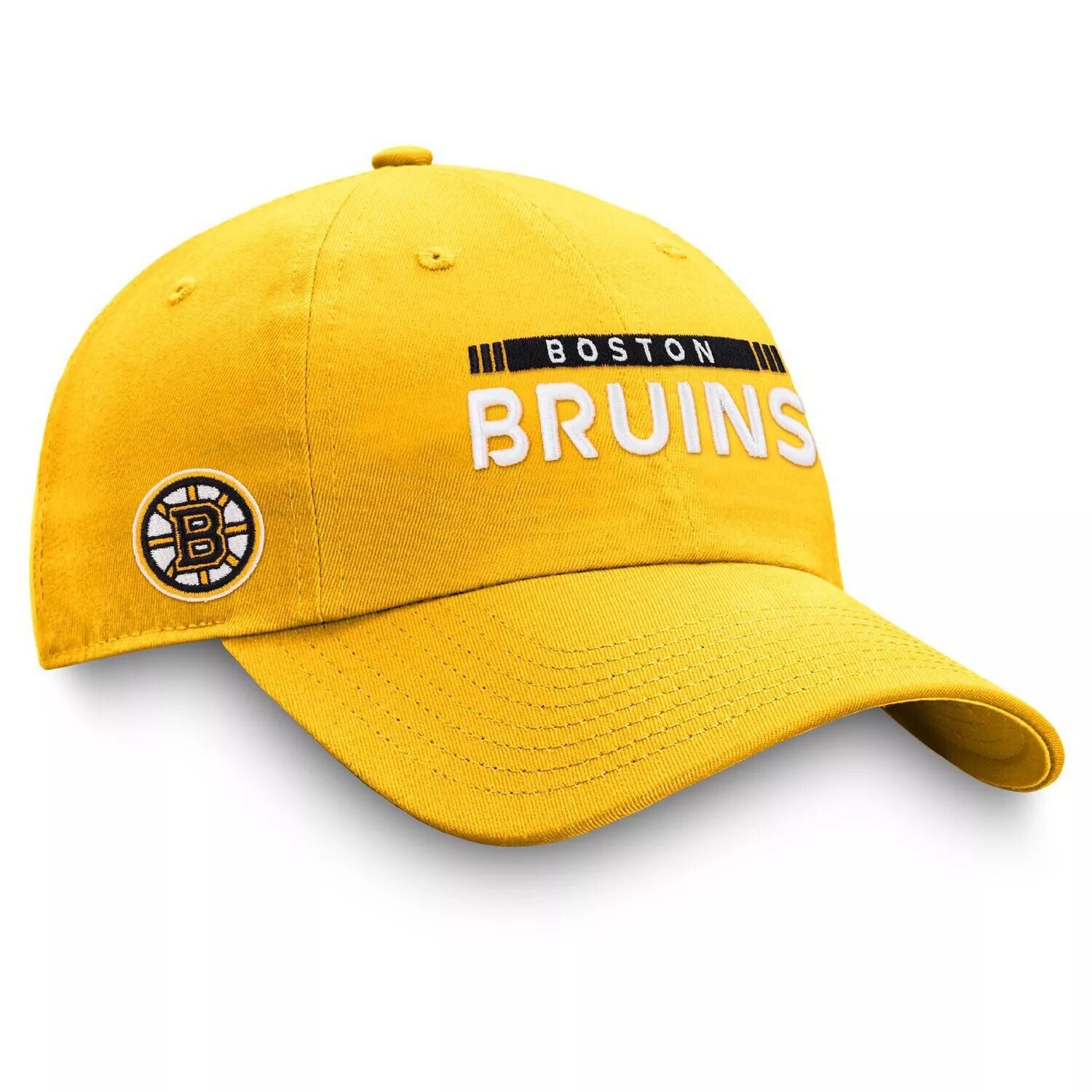 

Мужская регулируемая кепка Fanatics золотистого цвета с логотипом Boston Bruins Authentic Pro Rink