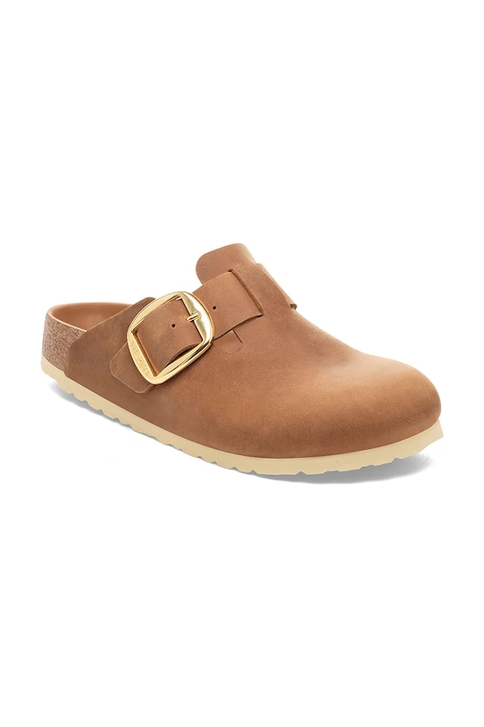 Кожаные шлепанцы Boston с широкой пряжкой Birkenstock, коричневый — фото 2
