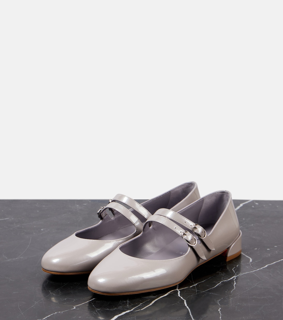 Сладкая Джейн лакированные балетки Mary Jane Christian Louboutin, Mauve/ Lin Mauve — фото 4