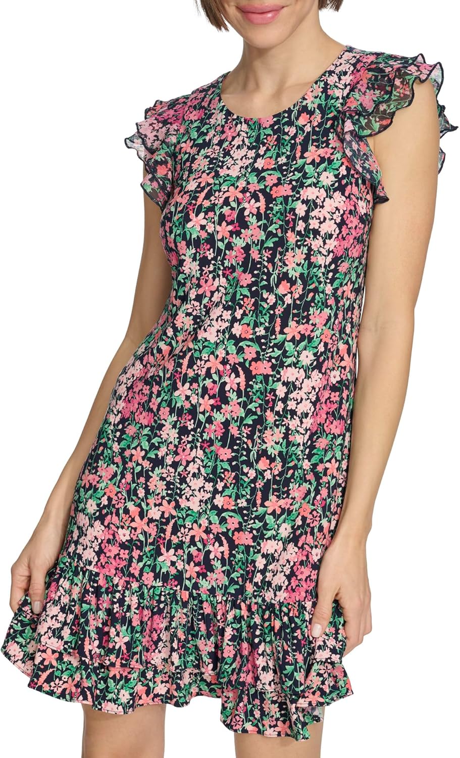 

Женское платье-трапеция с оборками от Tommy Hilfiger, Sky Captain/Peony