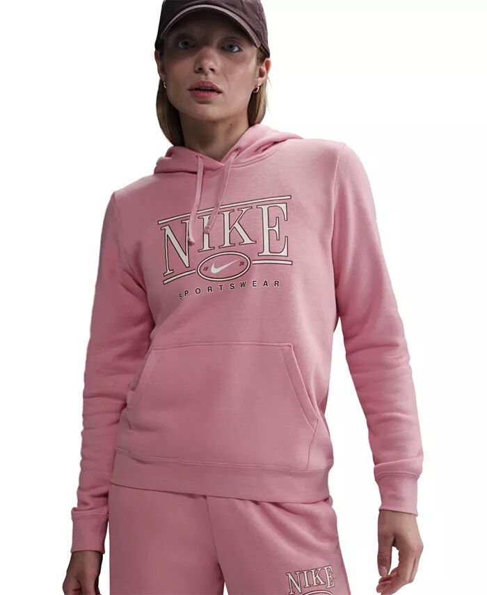 

Спортивная женская клубная флисовая толстовка с принтом Nike, розовый