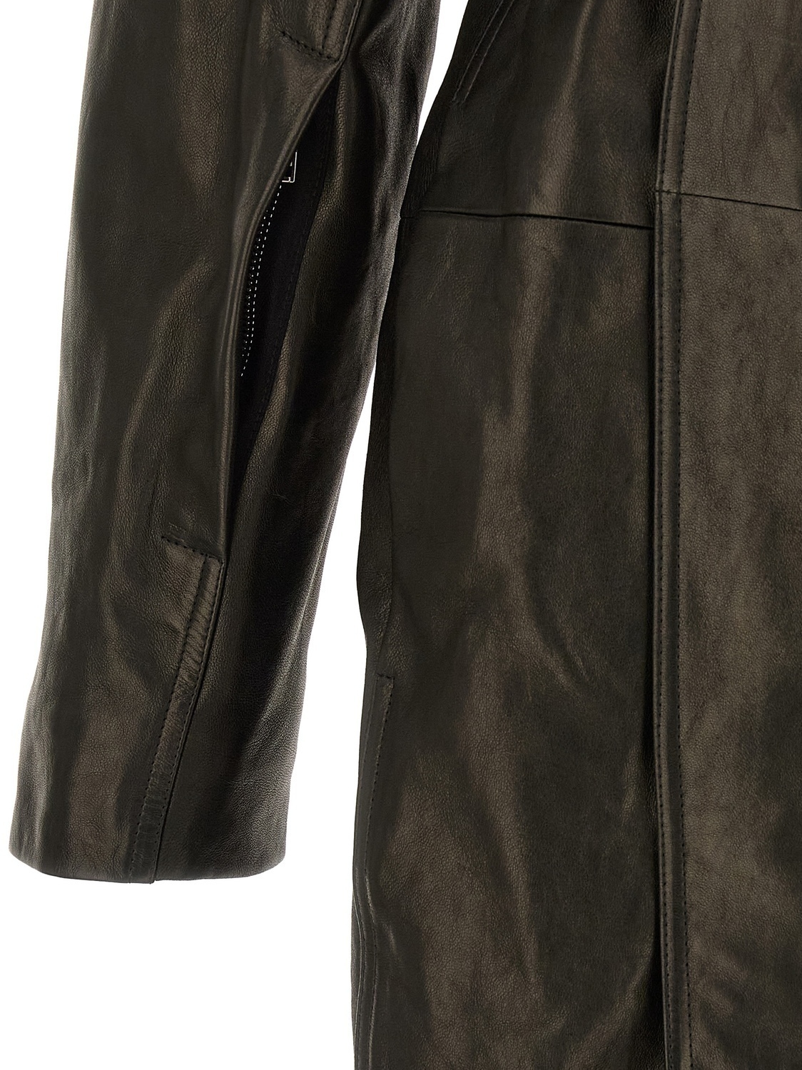 Пальто с воротником Дракулы и поясом Rick Owens, черный — фото 4