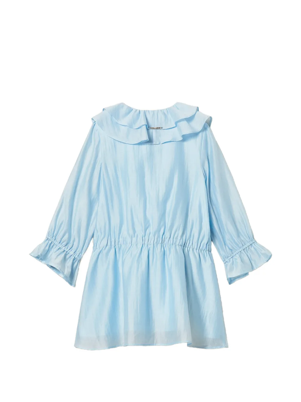 Короткое платье из вуали с рюшами и сборкой Twinset Kids, синий — фото 2