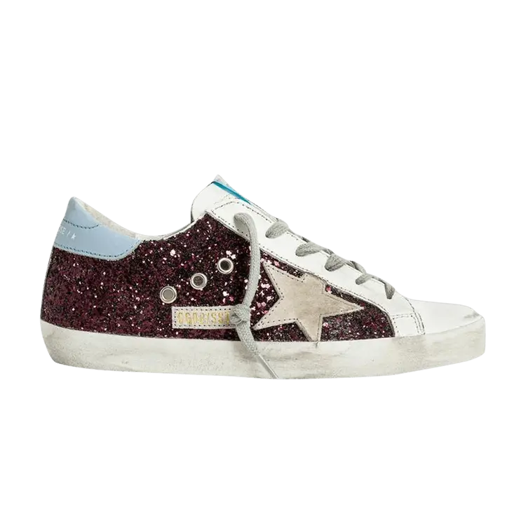 Кроссовки Golden Goose Wmns Superstar Wine Glitter, красный
