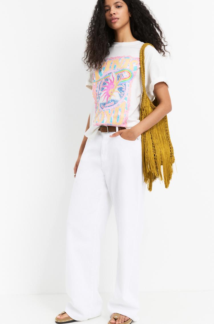 

Футболка Pink Floyd Инь-Ян Pull And Bear, белый