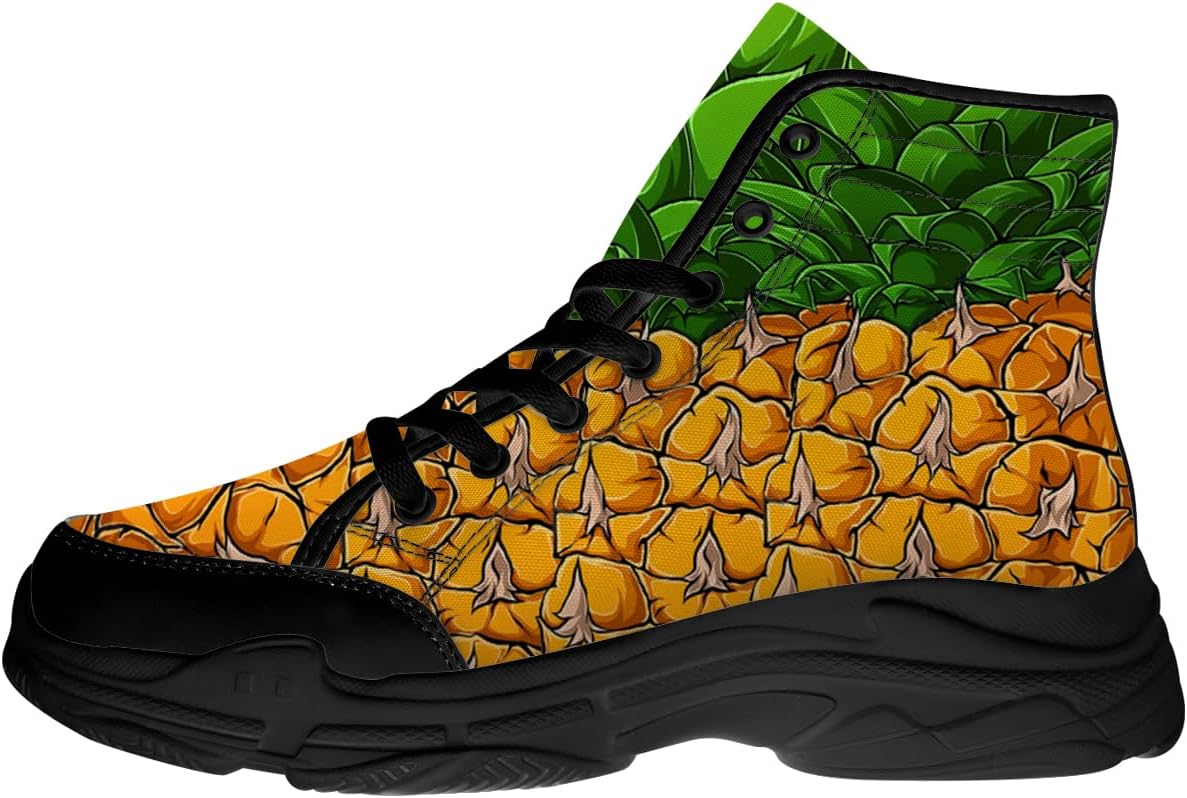 

Кроссовки Quorax Pineapple для мужчин и женщин, высокие, на шнуровке, из ткани, подарок для него и для нее, зеленый