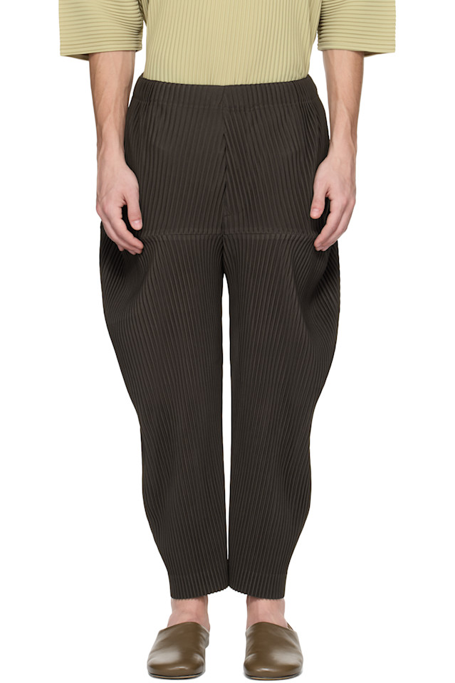 

Кинетические скульптурные брюки Homme Plissé Issey Miyake, коричневый