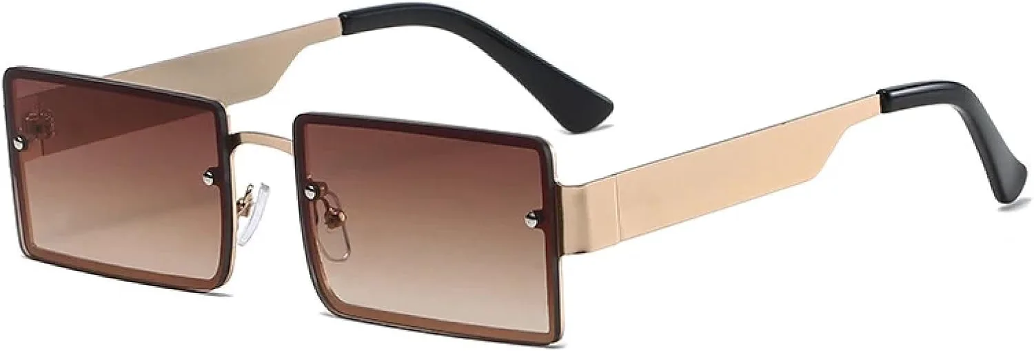 

Модные роскошные металлические солнцезащитные очки для женщин и мужчин, для активного отдыха, путешествий, вождения, защиты от УФ-излучения UV400 TKKTLLT, Gold Tea