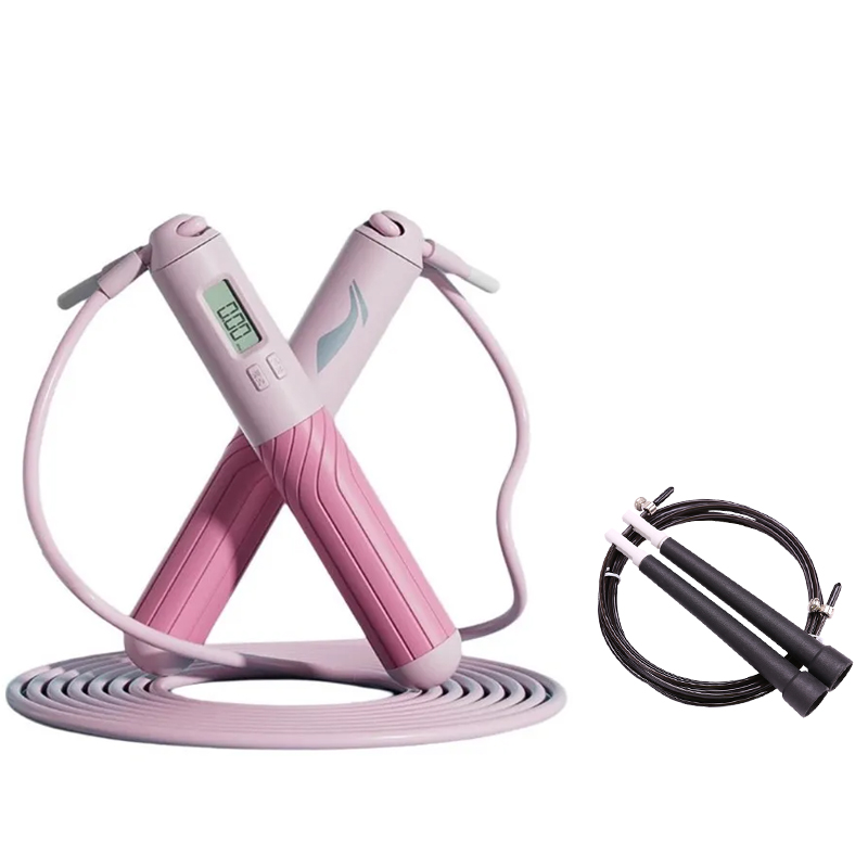 

Скакалка материал троса pvc стальной трос, материал ручки abs силикон для взрослых примерно 2,8 м LINING, черный