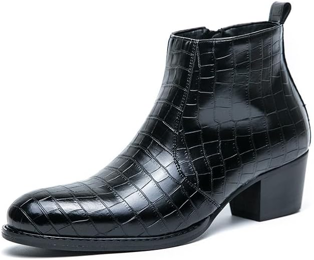 

Мужские кожаные ботинки Santimon Chelsea Chukka с боковой молнией, дизайнерские ботинки на среднем каблуке, черный