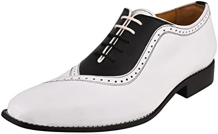 

Мужские оксфорды LIBERTYZENO с блестящим носком из натуральной кожи на шнуровке, для взрослых, для Рождества, белый/черный