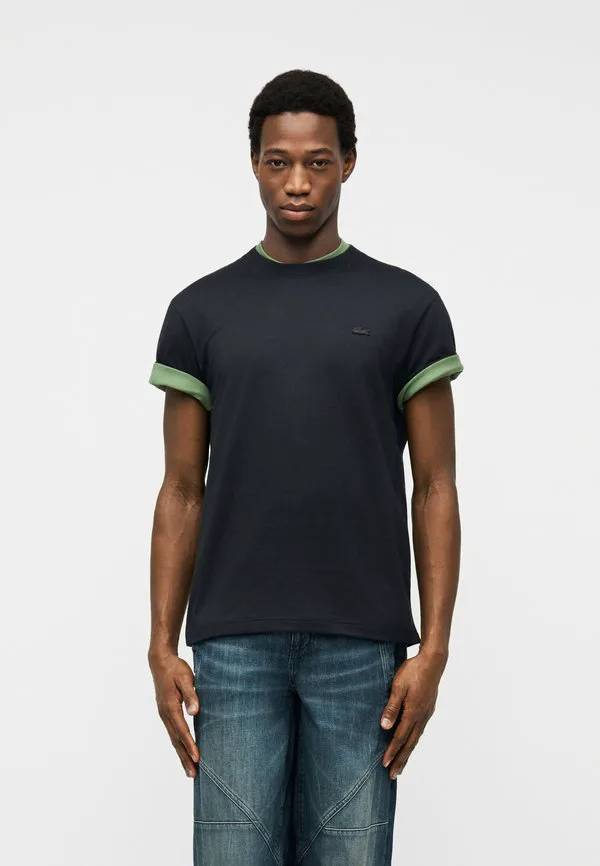 Футболка Lacoste с принтом черный, мужская, черный