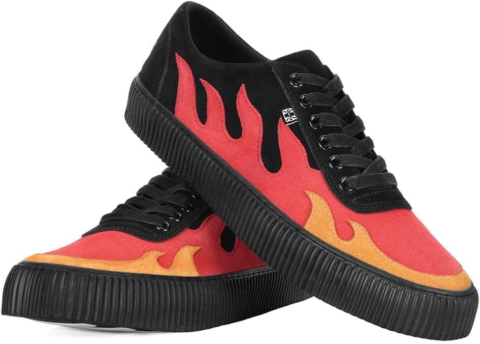 Кроссовки T.U.K. Suede Creeper для женщин и мужчин, Шнуровка, черная переплетенная текстура и люверсы, Классическая рифленая подошва и сетчатая подкладка, Комфорт с памятью формы для повседневной носки — фото 2