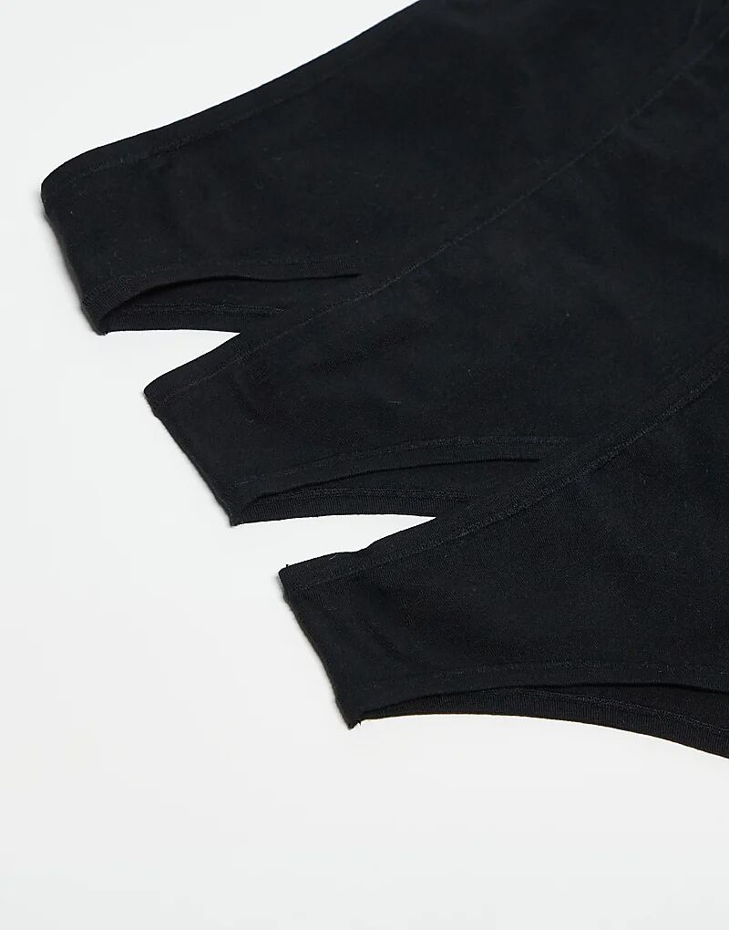 

Комплект из 3 хлопковых бразильских трусов ASOS DESIGN черного цвета