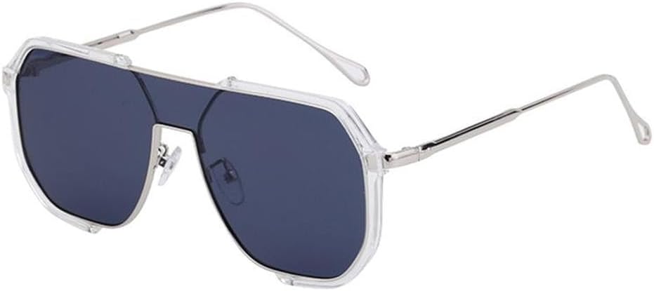 

Солнцезащитные очки LVTFCO Retro с двойной оправой, цельные, для мужчин и женщин, в стиле панк, модные, для активного отдыха, с защитой от УФ-излучения UV400, C3silvergray