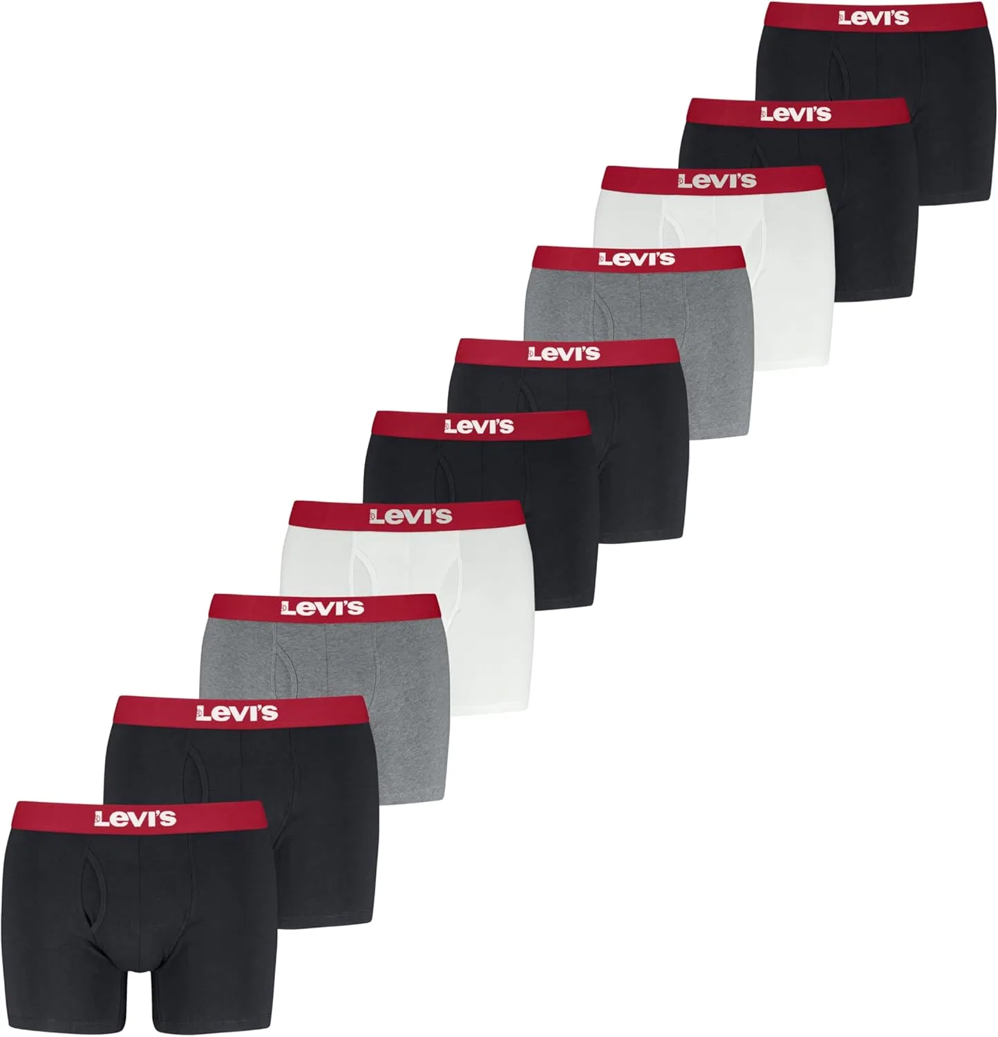 Боксеры 10-pack Levi's, Black/Grey/White Combo