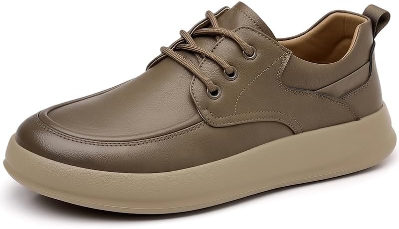 

Модные мужские туфли 2025 года с шнуровкой - повседневная обувь для улицы, противоскользящие, легкие и удобные туфли Sfwarmart, хаки