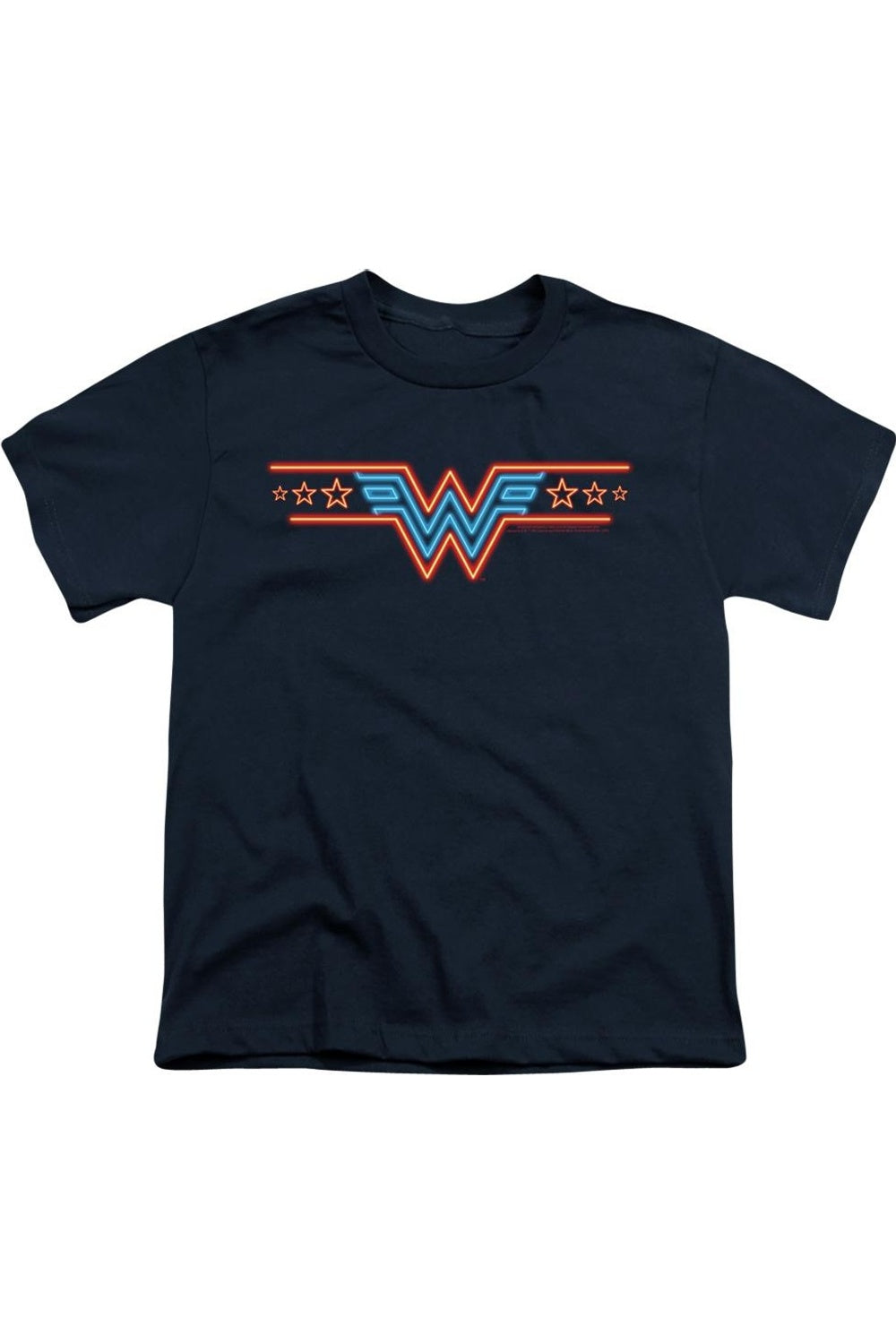 

Футболка с коротким рукавом для детей Wonder Woman 84 Neon Beat Gildan, темно-синий