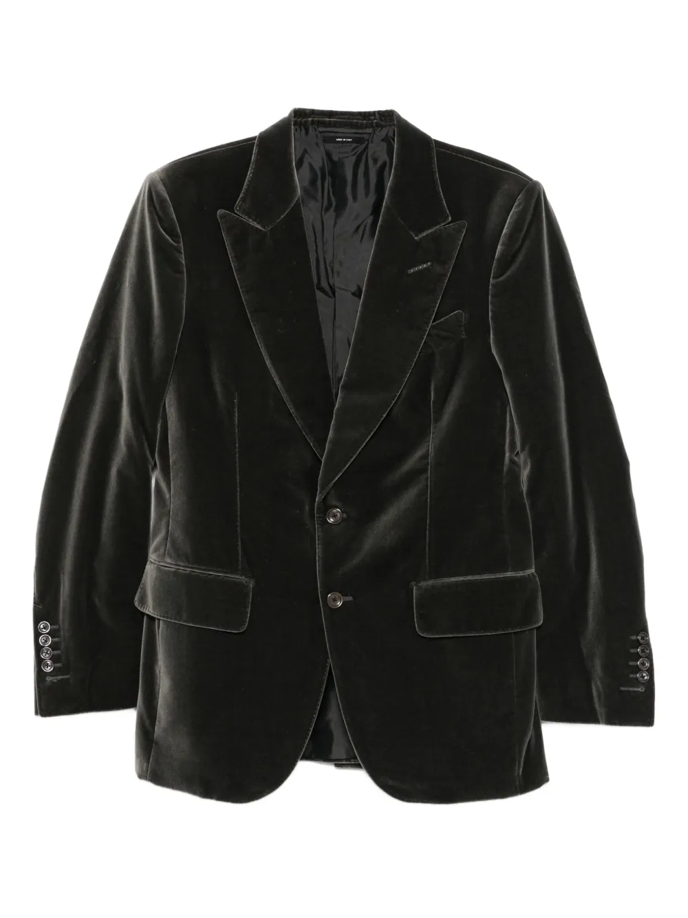 

Однобортный бархатный пиджак TOM FORD, серый