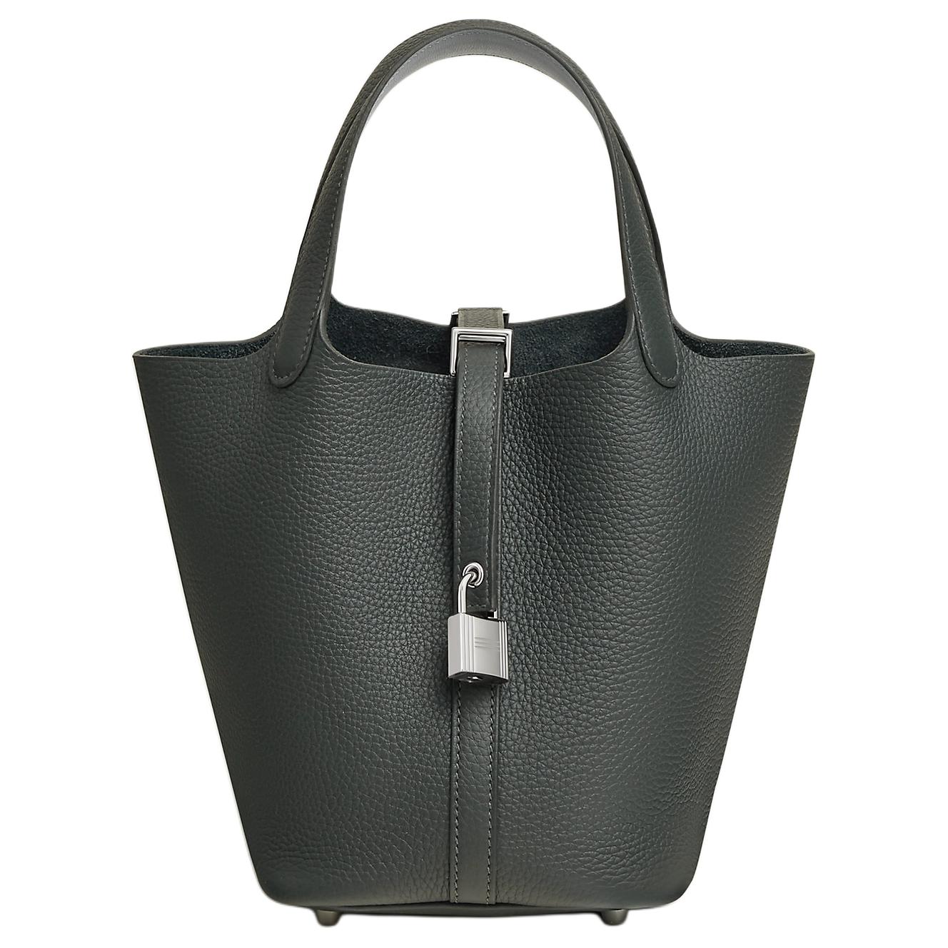 

HERMES Сумка Пикотин Лок Клеменс из кожи быка с корзиной из телячьей кожи свифт