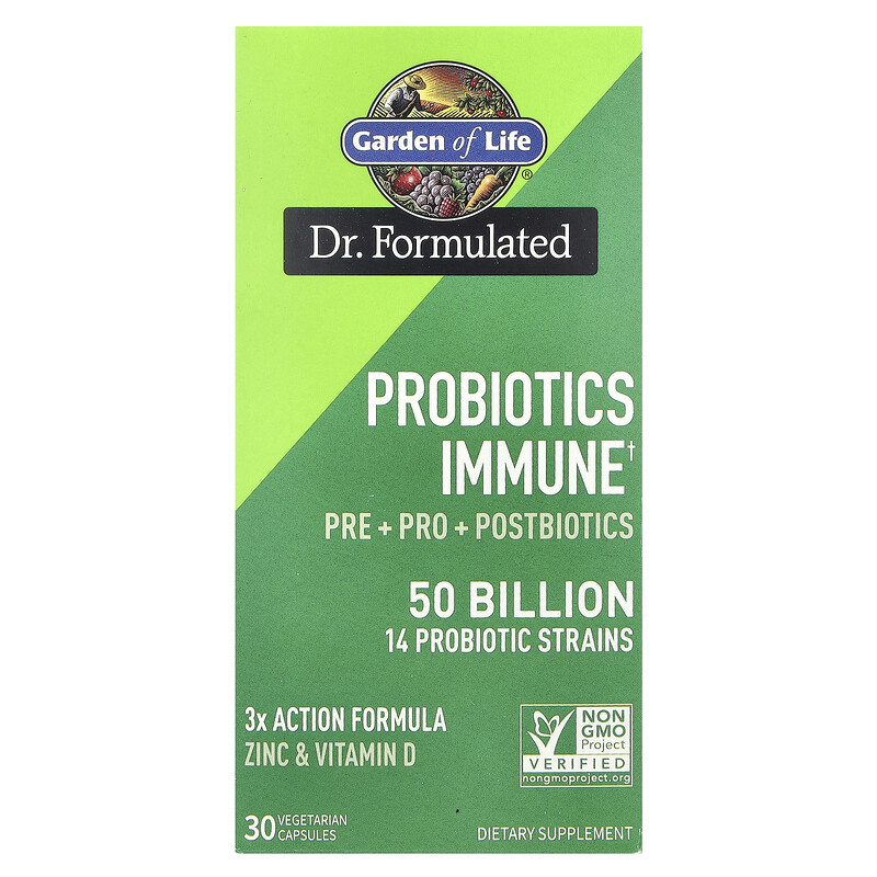 

Garden of Life, Probiotics Immune, 30 вегетарианских капсул