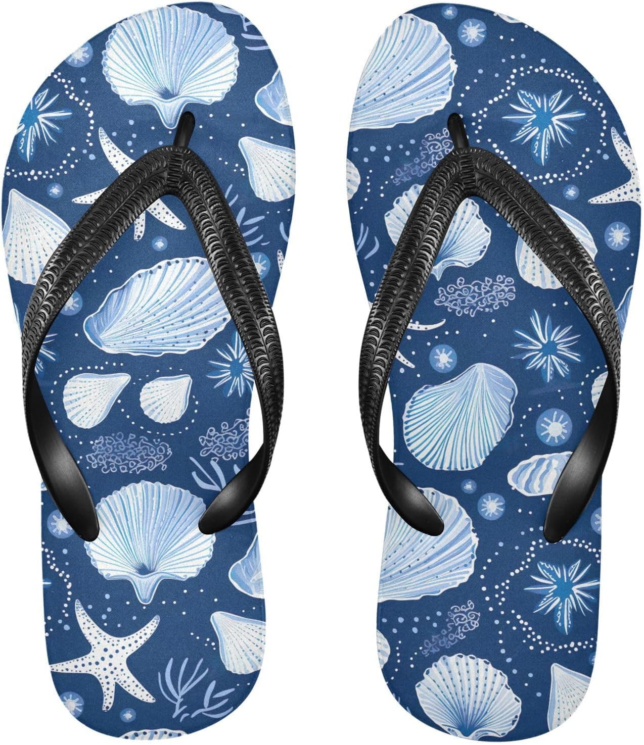 

SPRIPORT синие забавные шлепанцы-звездочки для женщин и мужчин, удобные повседневные вьетнамки с амортизирующей подошвой, нескользящей резиновой подошвой, для ванной, душа, пляжа и летних прогулок
