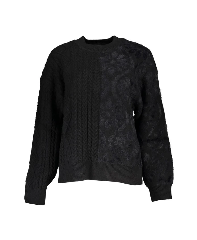 

Элегантный свитер с высоким воротником и контрастными деталями. Desigual, черный