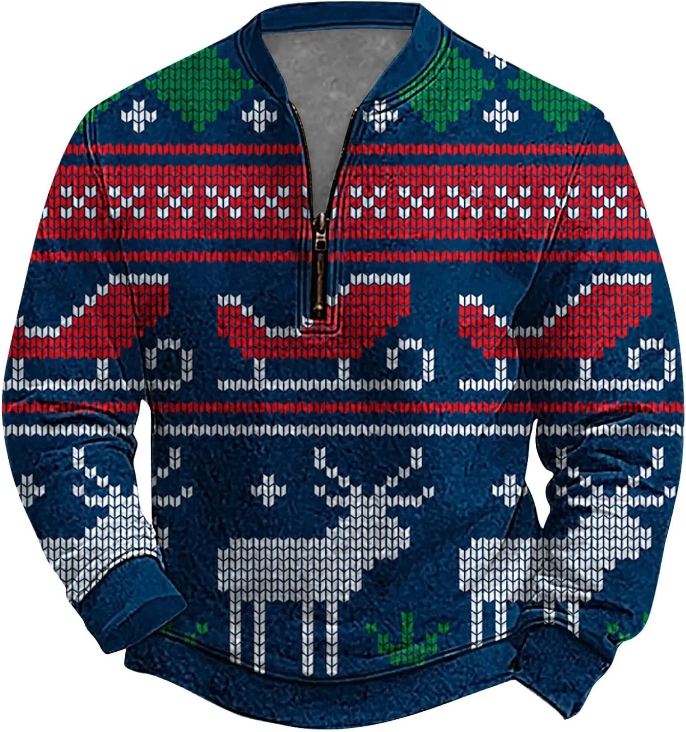 

Мужская рождественская толстовка CRNTCEM с принтом снежинок и полумолнией