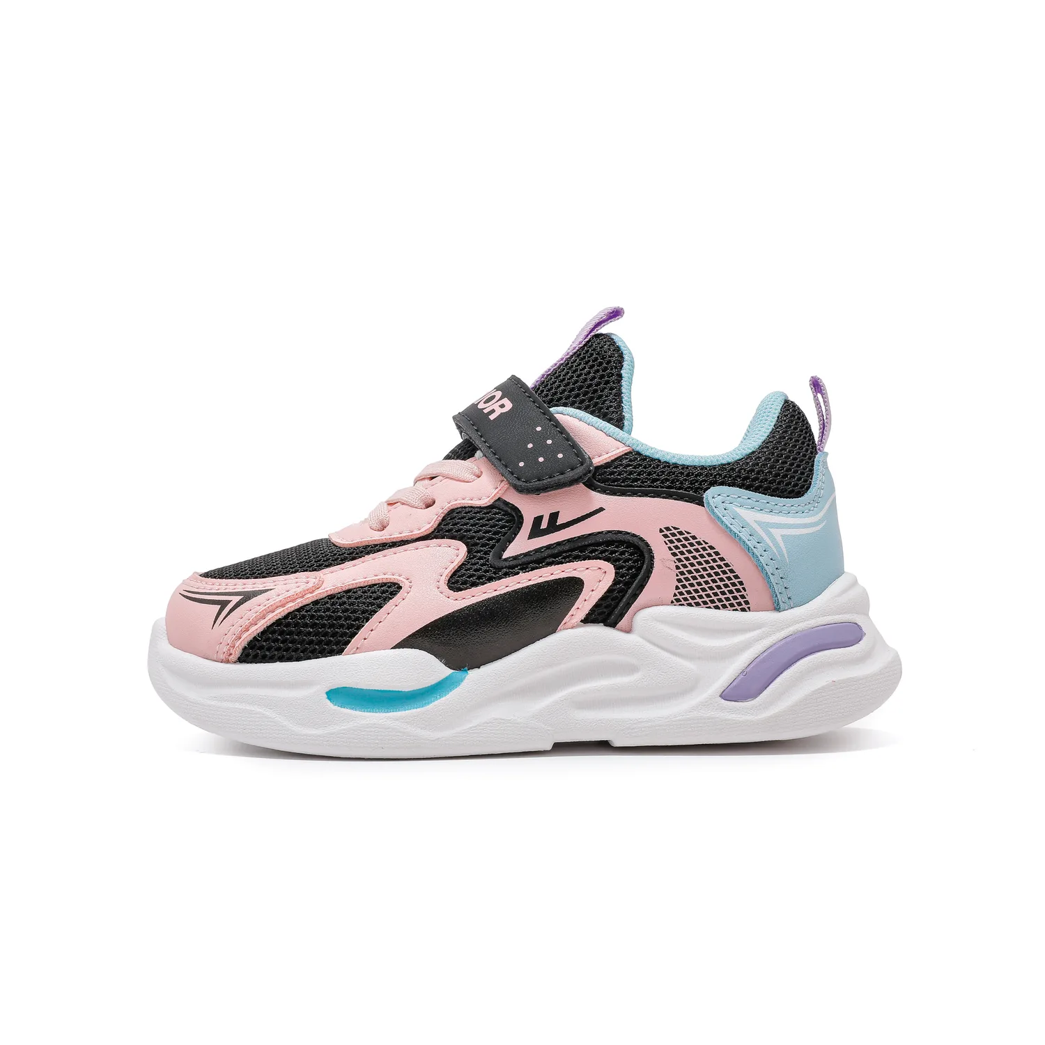 Детские кроссовки для бега с низким верхом из искусственной кожи и текстиля, устойчивые к истиранию и скольжению WARRIOR, серый/черный/зеленый — фото 3