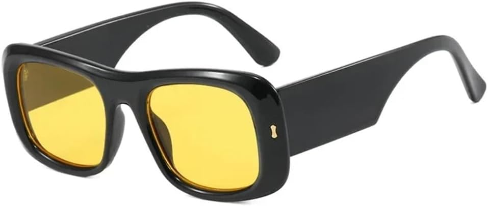 

Крупные солнцезащитные очки с градиентным переходом цвета, защитой от УФ-излучения UV400, заклепками, легкие, подходят для женщин и мужчин, для путешествий на открытом воздухе и вождения UYPTK, Black Yellow