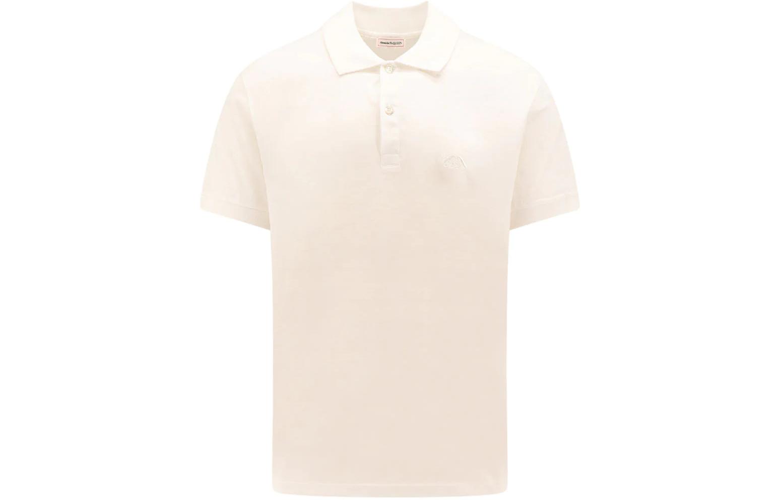 

Футболка поло с вышитым логотипом Alexander McQueen белая