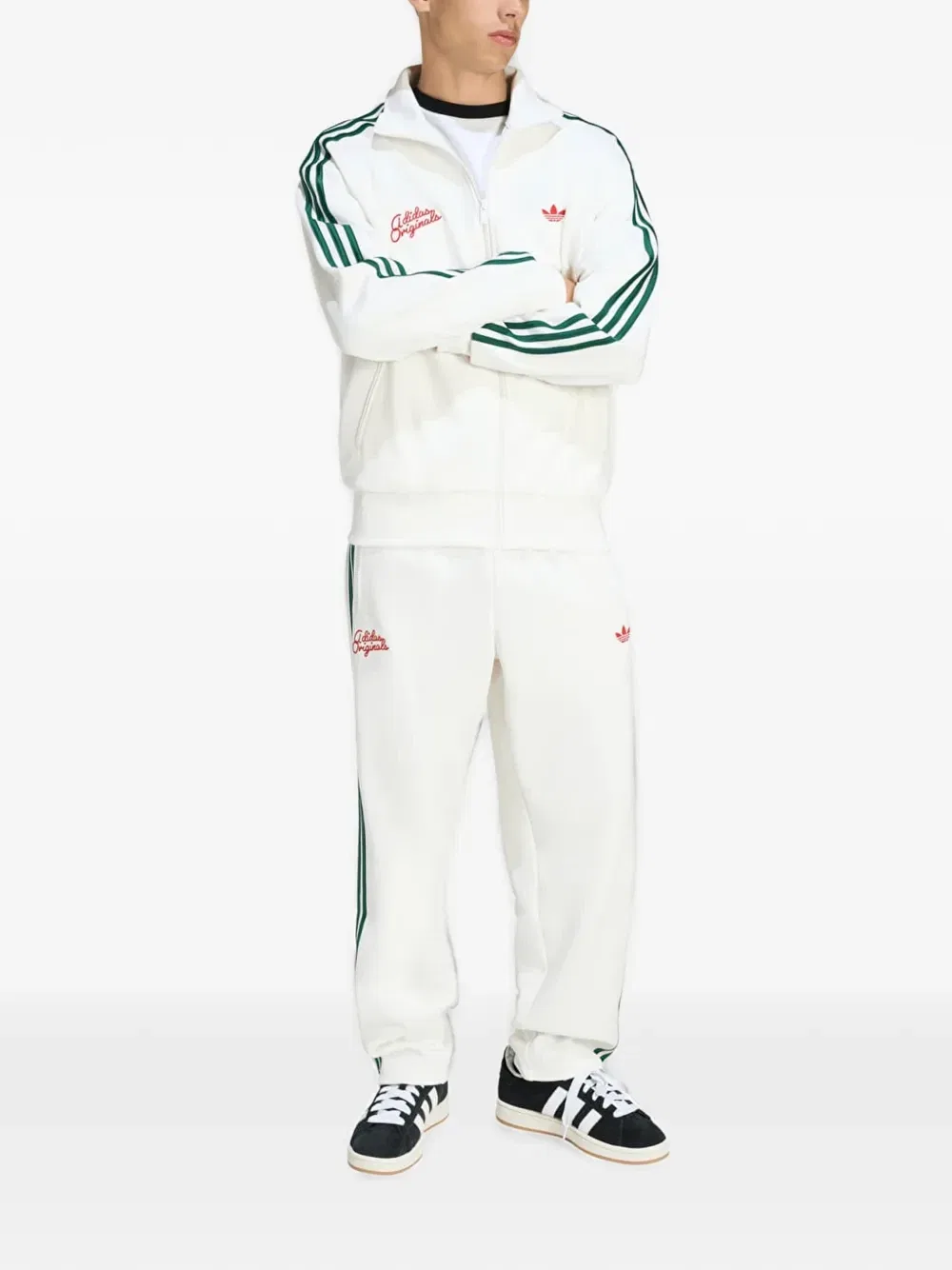 Спортивные брюки Firebird с боковыми полосками Adidas, белый — фото 2